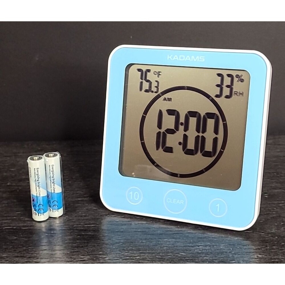 Kadams Home Waterproof Shower Digital Clock Timer Thermometer ~ Morning Blue